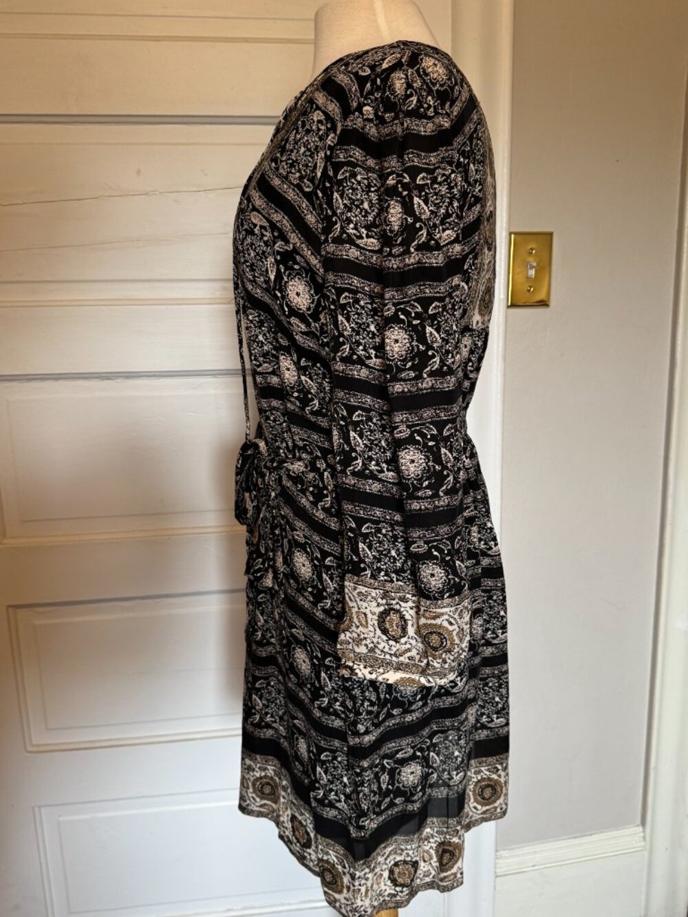 Joie Silk Boho Floral Dress w/ Slip - Picture 4 of 5